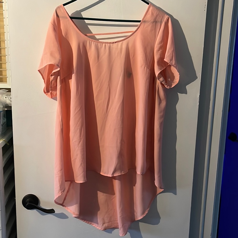 Torrid Short Sleeve High Low Blouse